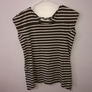 green and white striped shirt